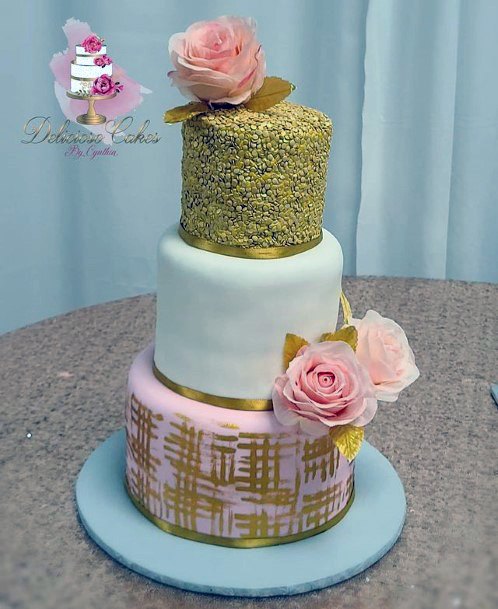 Stunning Rose And Gold Cake Wedding Art