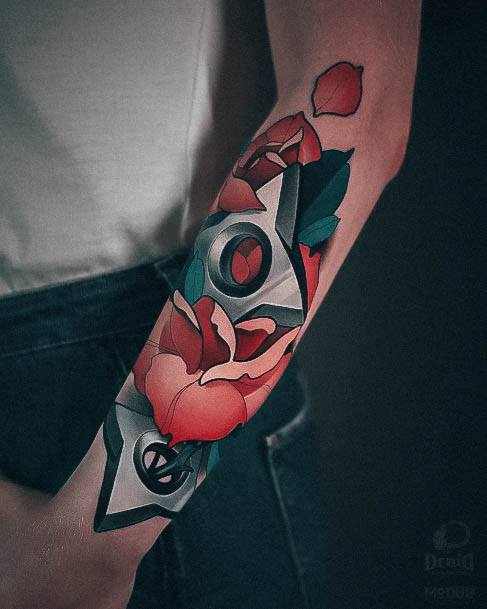 Stunning Rose Forearm Tattoo On Lady