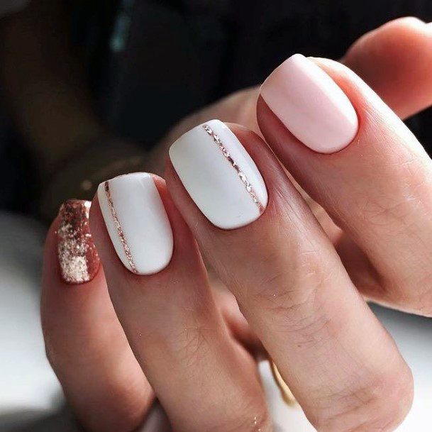 Stunning Rose Gold Nail On Lady