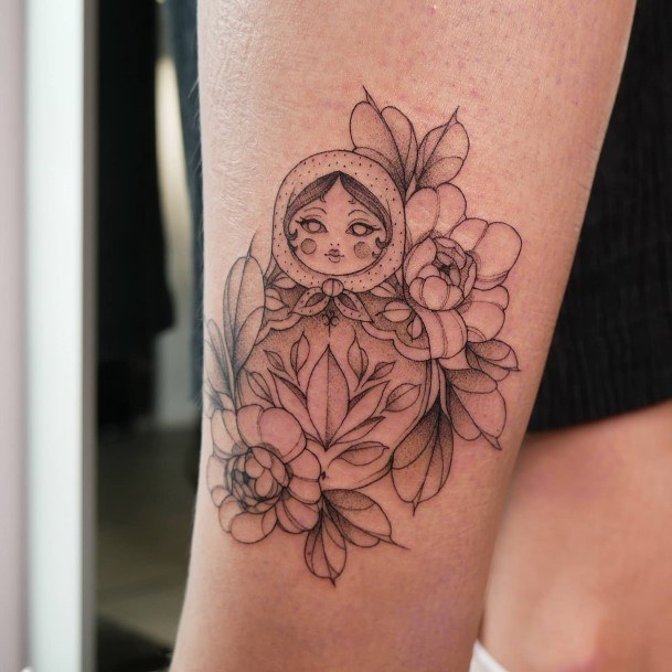 Stunning Russian Nesting Doll Matryoshka Tattoo On Lady