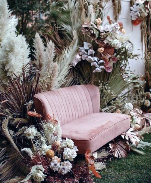 Stunning Rustic Wedding Flower Ideas Vintage Pink Couch Inspiration