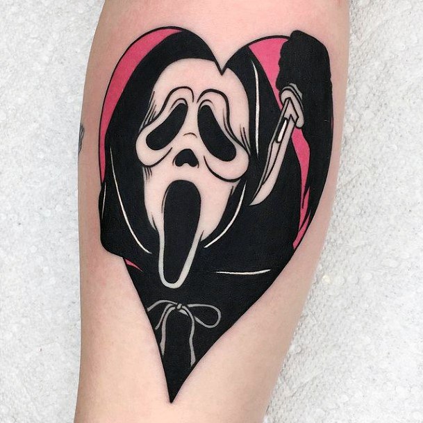 Stunning Scream Tattoo On Lady