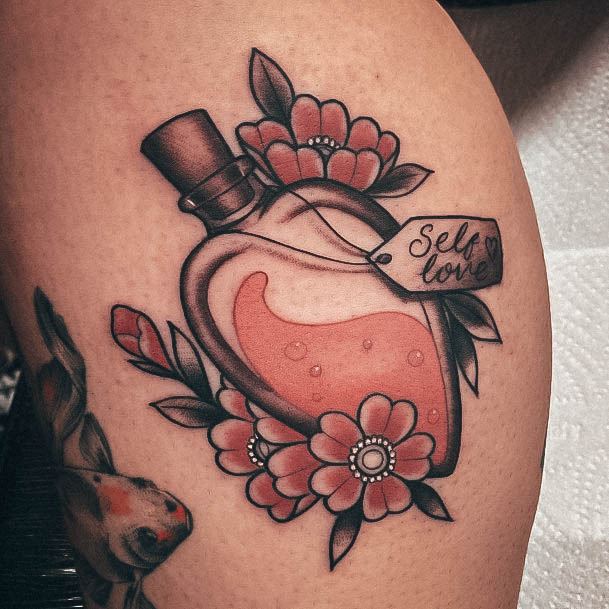 Stunning Self Love Tattoo On Lady