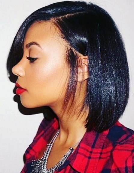 Stunning Shiny Side Part Bob Hairstyles For Black Women