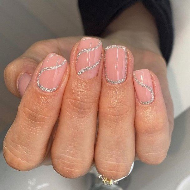 Stunning Silver Nail On Lady