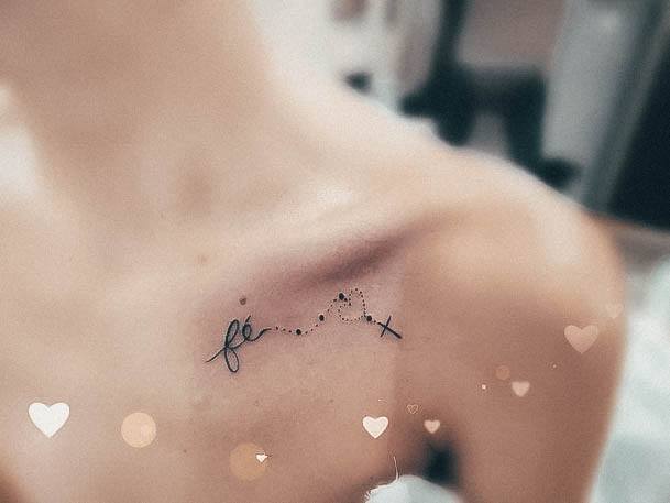 Stunning Small Cross Tattoo On Lady