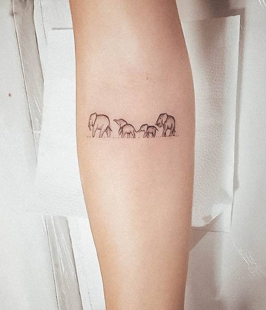 Stunning Small Elephant Tattoo On Lady