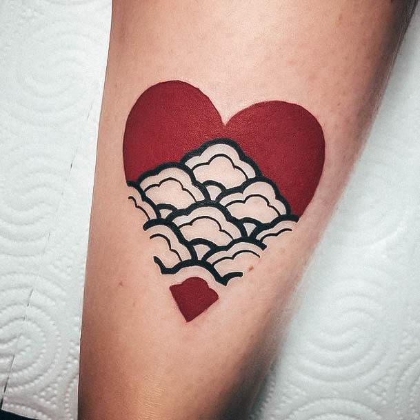 Stunning Small Heart Tattoo On Lady