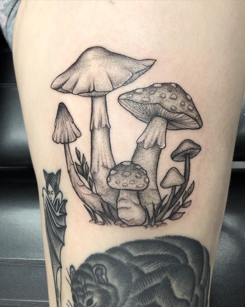 Stunning Small Mushroom Tattoo On Lady