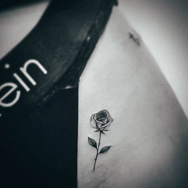 Stunning Small Rose Tattoo On Lady