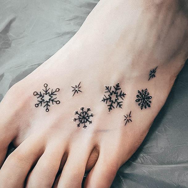 Stunning Snowflake Tattoo On Lady