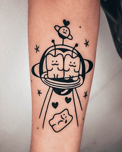 Stunning Space Tattoo On Lady