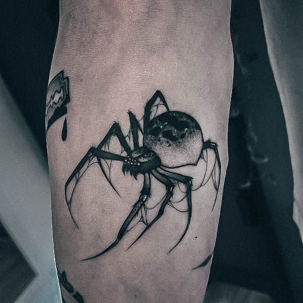 Stunning Spider Tattoo On Lady