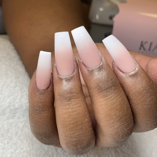 Stunning Square Ombre Nail On Lady