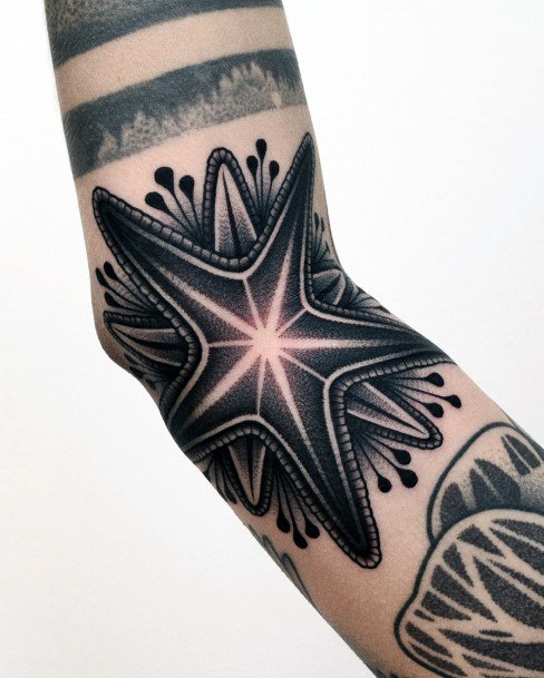 Stunning Starfish Tattoo On Lady
