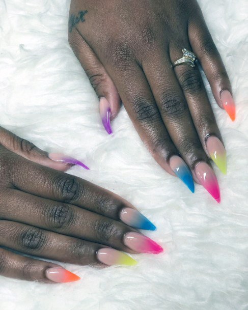 Stunning Stiletto Colorful Ombre Girly Nail Inspiration For Women