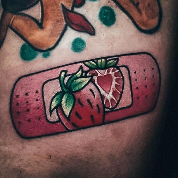 Stunning Strawberry Tattoo On Lady