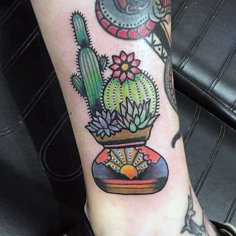 Stunning Succulent Tattoo On Lady