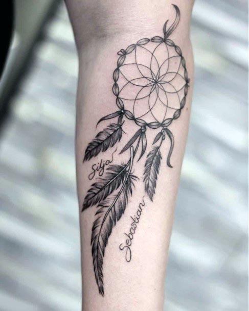 Stunning Tattoo Dream Catcher Womens Arms