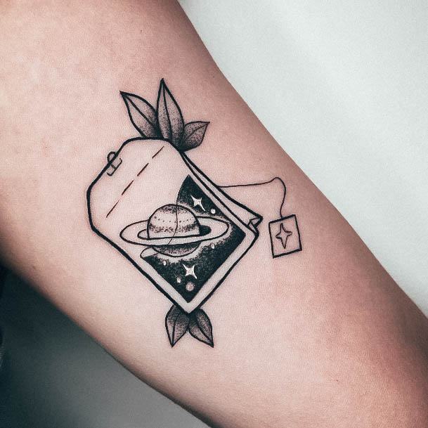 Stunning Tea Tattoo On Lady