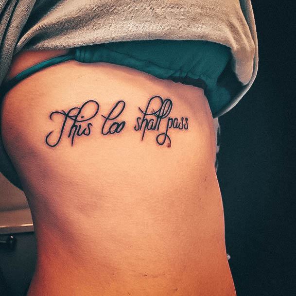 Stunning This Too Shall Pass Tattoo On Lady