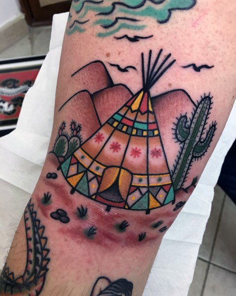 Stunning Tipi Tattoo On Lady