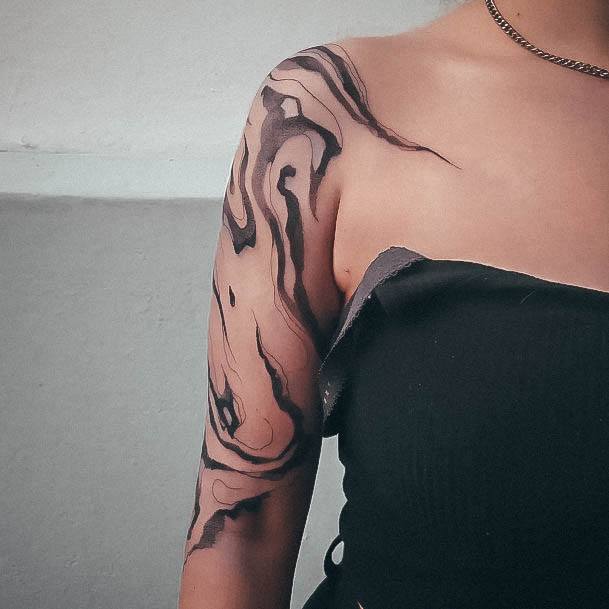 Stunning Water Tattoo On Lady