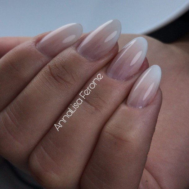 Stunning White And Nude Nail On Lady