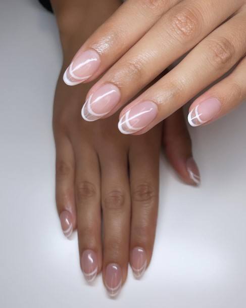 Stunning White French Tip Nail On Lady