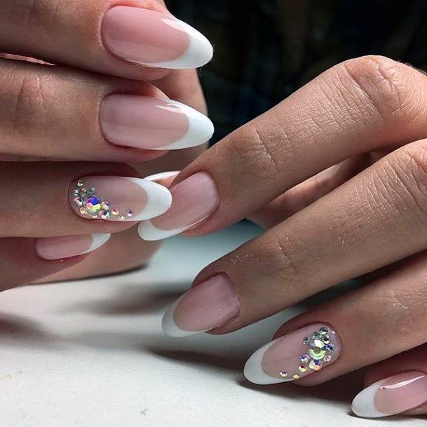 Stunning White Prom Nail On Lady