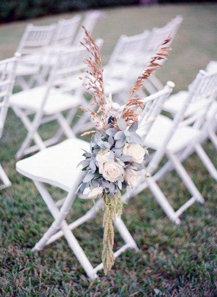 Stunning White Wedding Chair Gorgeous Floral Bouquet Decorations