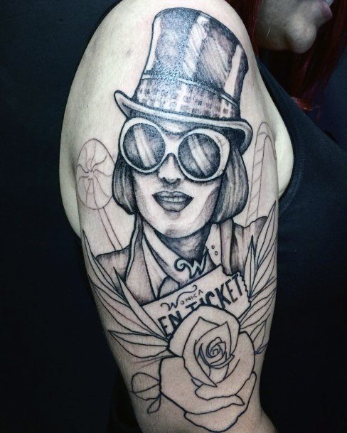 Stunning Willy Wonka Tattoo On Lady