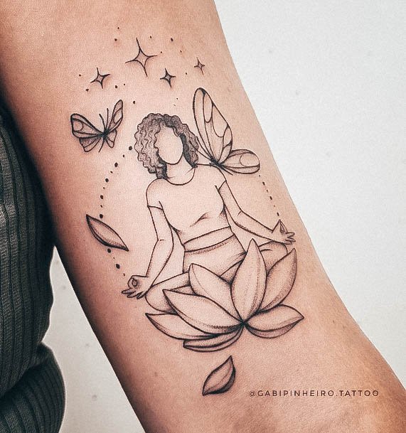 Stunning Yoga Tattoo On Lady