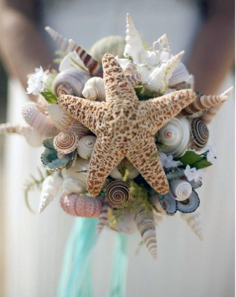 Stunningsea Shell Wedding Bouquet Inspiration For Beach Bride Ideas