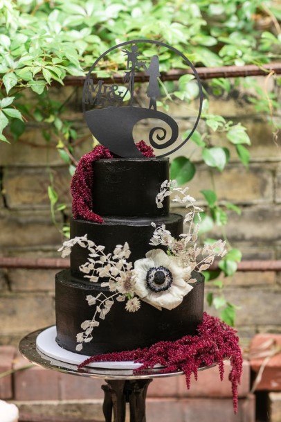 Stupendous Black Halloween Wedding Cakes