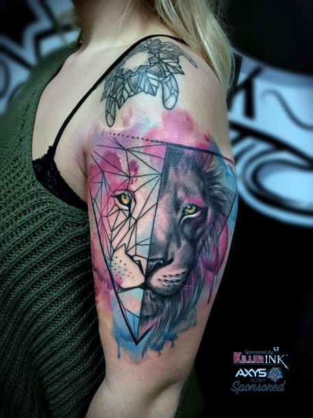 Stupendous Lion Tattoo For Women On Arms