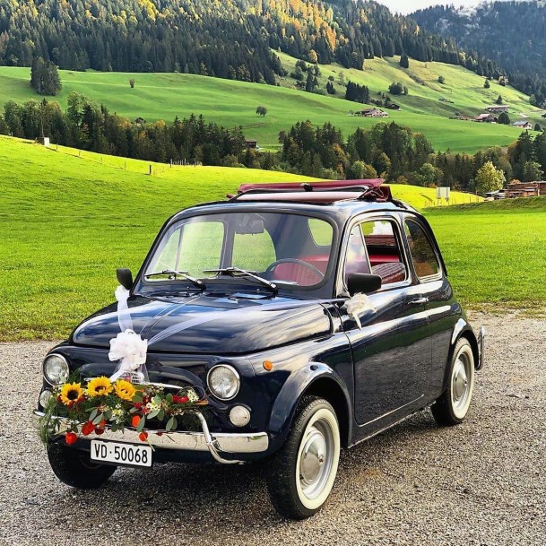 Stylish Black Car With Decorations For Wedding