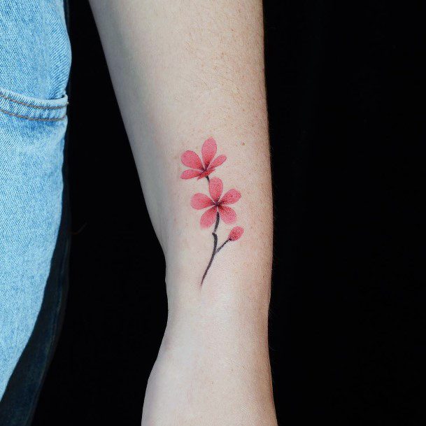 Stylish Cherry Blossom Tattoo For Women