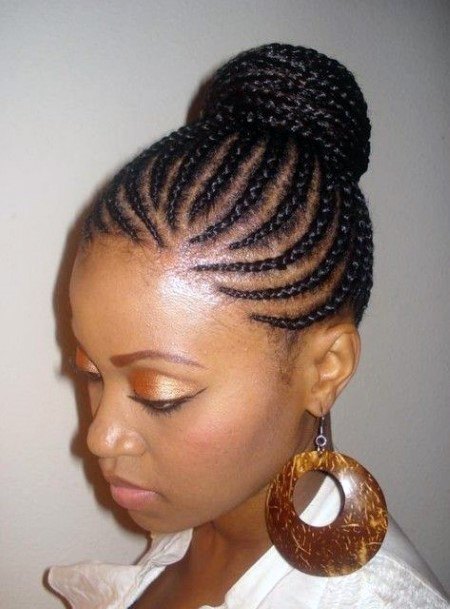 Stylish Cornrows Updo Hairstyles For Black Women