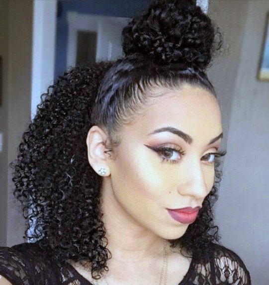 Stylish Curly Hairstyle Updo For Black Women