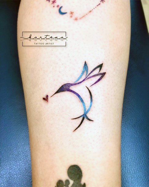 Stylish Hummingbird Tattoo For Women