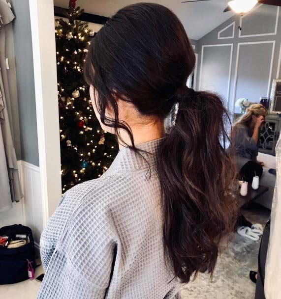 Stylish Ponytail For Women Long Black Hair Pretty Texture Volume