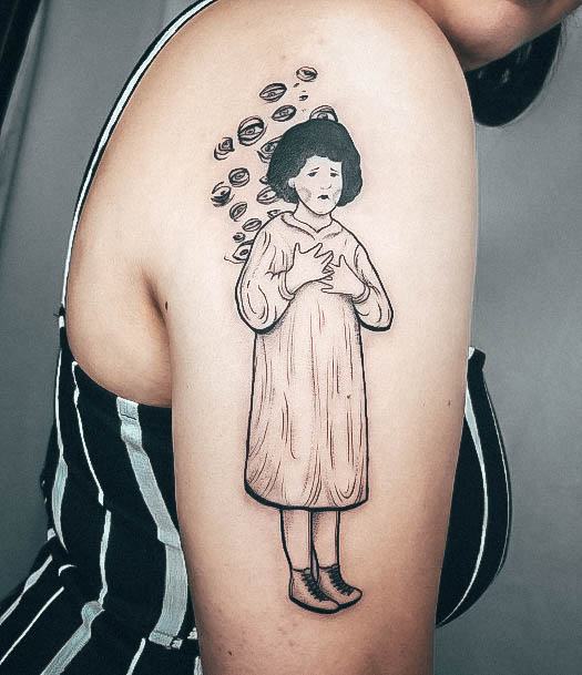 Stylish Womens Anxiety Tattoo