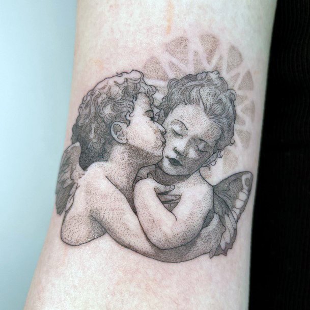 Stylish Womens Baby Angel Tattoo