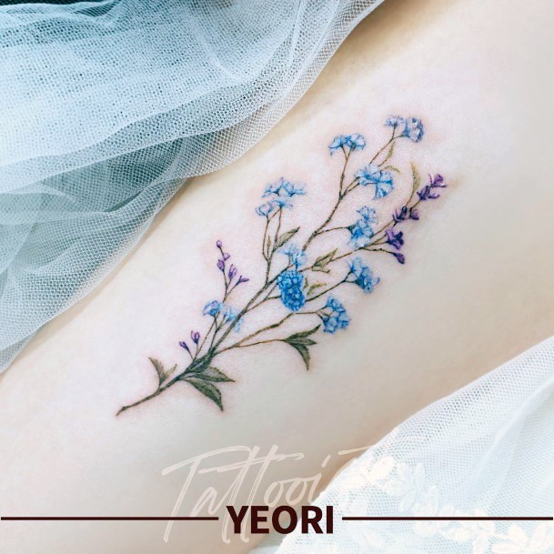 Stylish Womens Babys Breath Tattoo