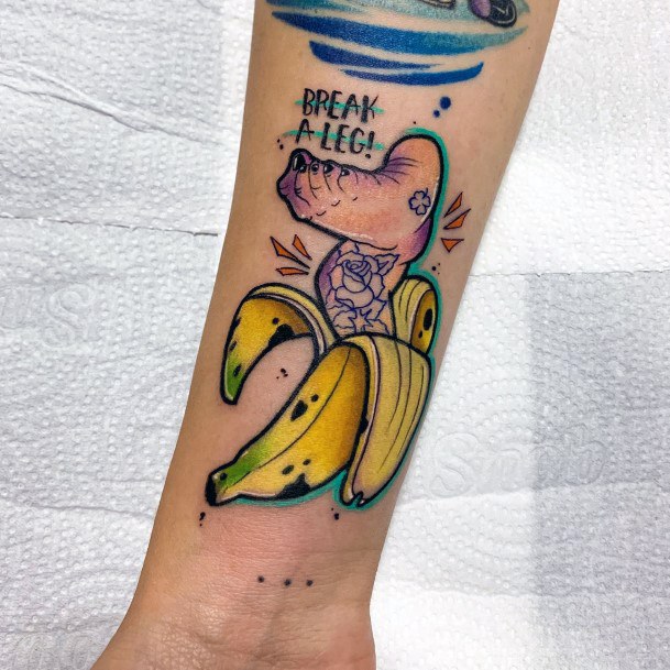 Stylish Womens Banana Tattoo