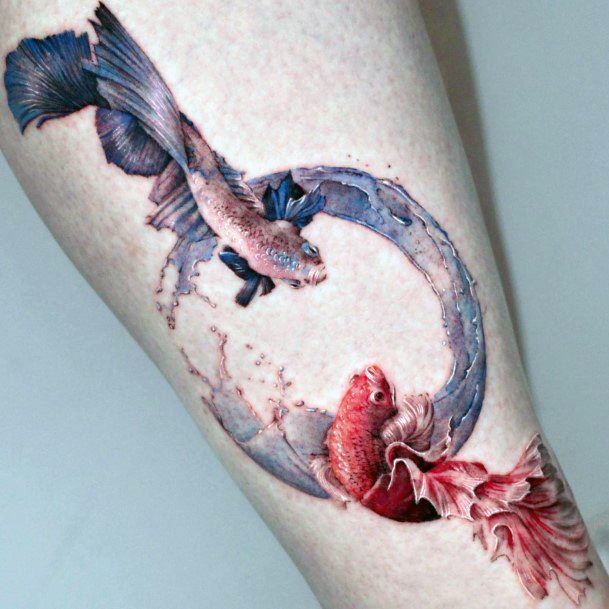 Stylish Womens Betta Fish Tattoo