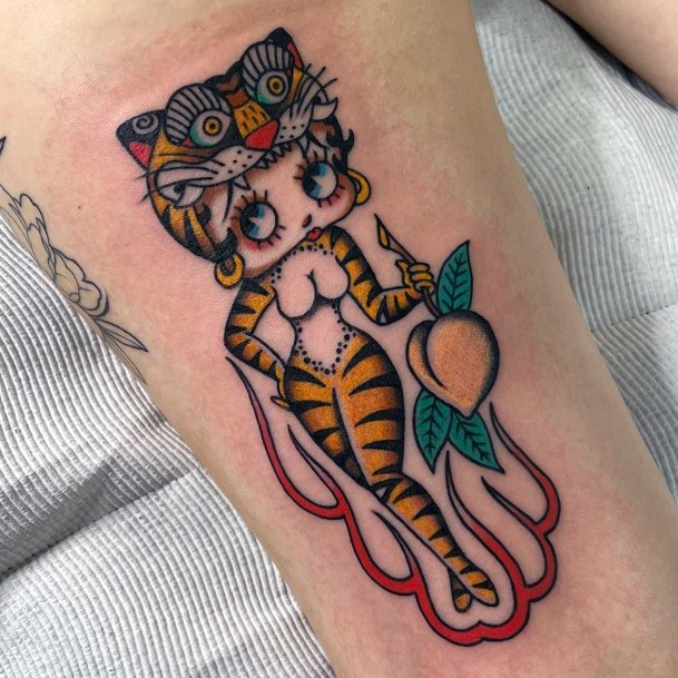 Stylish Womens Betty Bop Tattoo