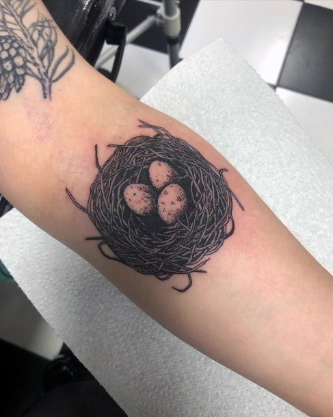 Stylish Womens Birds Nest Tattoo