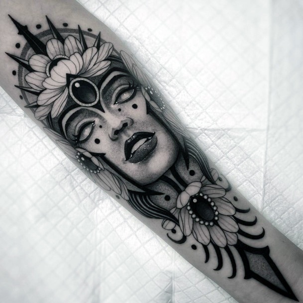 Stylish Womens Black Ink Tattoo